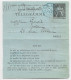 FRANCE ENTIER 50C TELEGRAPHE CARTE LETTRE TELEGRAMME CACHET BLEU PARIS 10 7 MAI 1889 T - Neumáticos