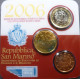 San Marino - 1 Euro + 50 E 5 Centesimi 2006 - Miniserie X 10 Pezzi - San Marino