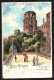 Lithographie Heidelberg, Der Schlossaltan U. D. Achteckige Turm  - Heidelberg