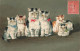 CHAT #FG57230 FAMILLE DE CHATS AVEC NOEUDS GAUFREE - Cats