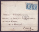 FRANCE 1853-1860 Two Stamps 20 C Bleu YT N°14 Type I And II On The Same Cover To Paris - 1853-1860 Napoleon III