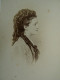 Photo CDV Disderi  Paris Portrait (profil) Jeune Femme  Coiffure à Anglaises  Robe à Carreaux Sec. Emp. CA 1865-70- L445 - Anciennes (Av. 1900)