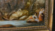 Delcampe - Peinture à L'huile Scène Bord De L'eau Garçon Et Femmes Colombe Signé BOUCHER ? Taille Cadre 13,5x11,5 Cm. - Olieverf