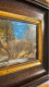 Delcampe - Peinture à L'huile Scène Bord De L'eau Garçon Et Femmes Colombe Signé BOUCHER ? Taille Cadre 13,5x11,5 Cm. - Oelbilder