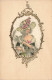 N°25001 - Carte Tissée Soie - Femme Avec Chapeau Dans Un Médaillon - Femmes
