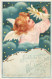 N°25032 - Carte Fantaisie - Clapsaddle - Fröhliche Weihnachten - Angelot Avec Une Marguerite - Andere & Zonder Classificatie