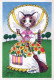 KATZE MIEZEKATZE Tier Vintage Ansichtskarte Postkarte CPSM #PAM599.DE - Katzen