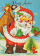 WEIHNACHTSMANN SANTA CLAUS WEIHNACHTSFERIEN Vintage Postkarte CPSM #PAK207.DE - Kerstman