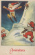 WEIHNACHTSMANN SANTA CLAUS WEIHNACHTSFERIEN Vintage Postkarte CPSMPF #PAJ445.DE - Kerstman