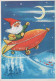 PAPÁ NOEL Feliz Año Navidad Vintage Tarjeta Postal CPSM #PBL543.ES - Santa Claus