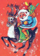 PAPÁ NOEL NAVIDAD Fiesta Vintage Tarjeta Postal CPSM #PAJ923.ES - Kerstman