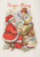 PAPÁ NOEL ÁNGELES NAVIDAD Vintage Tarjeta Postal CPSM #PAK136.ES - Kerstman