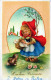 PÂQUES ENFANTS ŒUF Vintage Carte Postale CPA #PKE351.FR - Easter