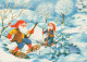 PÈRE NOËL Bonne Année Noël Vintage Carte Postale CPSM #PBB309.FR - Santa Claus