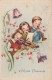 EASTER CHILDREN EGG Vintage Postcard CPA #PKE223.GB - Pâques