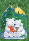 Happy New Year Christmas BEAR Vintage Postcard CPSM #PAU720.GB - Nieuwjaar