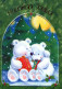 Happy New Year Christmas BEAR Vintage Postcard CPSM #PAU720.GB - Nouvel An