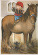 Happy New Year Christmas CHILDREN HORSE Vintage Postcard CPSM #PAU177.GB - Nieuwjaar