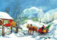 Happy New Year Christmas Horse Vintage Postcard CPSM #PAS933.GB - Neujahr