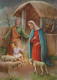Vergine Maria Madonna Gesù Bambino Natale Religione Vintage Cartolina CPSM #PBB885.IT - Vierge Marie & Madones