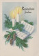 Buon Anno Natale CANDELA Vintage Cartolina CPSM #PAV190.IT - Nieuwjaar