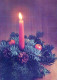 Buon Anno Natale CANDELA Vintage Cartolina CPSM #PAV498.IT - New Year