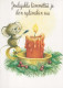 Buon Anno Natale MOUSE Vintage Cartolina CPSM #PAU923.IT - Nieuwjaar