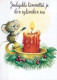 Buon Anno Natale MOUSE Vintage Cartolina CPSM #PAU923.IT - Nieuwjaar