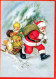 BABBO NATALE ANGELO Buon Anno Natale Vintage Cartolina CPSM #PAK140.IT - Santa Claus