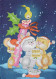 Buon Anno Natale BAMBINO LENTICULAR 3D Vintage Cartolina CPSM #PAZ086.IT - Neujahr