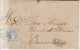 Año 1870 Edifil 107 Alegoria Carta  Matasellos Rejilla Azul Valencia Membrete J.Rubio Y Cadena - Storia Postale
