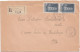 37049# LOT 2 LETTRES FRANCHISE PARTIELLE RECOMMANDE Obl REMERING LES PUTTELANGE MOSELLE 1967 1968 Pour METZ 57 - Lettres & Documents