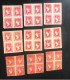 1854 India Half Anna Red Unused 3x3 Blocks Not Genuine If Genuine High Cat. Collect As Cinderella See - Blocks & Sheetlets