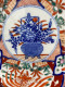 IMARI Assiette Ancienne Porcelaine Japonaise Diam 21cm 3 Panneaux Bleu Rouge Floral   #nippon #porcelaine - Asian Art