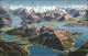11496929 Rigi Kulm Gebietskarte Rigi Bergmassiv See Alpenpanorama Vogelperspekti - Sonstige & Ohne Zuordnung