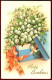 ** LOT  4  CARTES  MUGUET  PORTE - BONHEUR ** - Fleurs