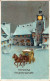 H2178 - Litho Glückwunschkarte Neujahr - Pferdekutsche Winterlandschaft - Nouvel An