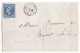 FRANCE 1853-1860 Stamp 20c Bleu YT N°14 On The Cover - 1853-1860 Napoleone III