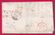 MARQUE P TRIANGLE BANLIEUE 1828 POUR PONTOISE SEINE ET OISE DATEUR A EN ROUGE AU DOS LETTRE - 1801-1848: Voorlopers XIX