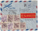 ESPAGNE / ESPANA - 1951 Ed.974 (x2) Y Ed.978 (x5) Sobre Carta Certificado Avion De MELILLA A ITALIA - Etiqueta ALHAMBRA - Storia Postale