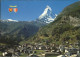11439027 Zermatt VS Panorama Mit Matterhorn Wappen  - Autres & Non Classés