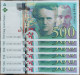 Suite De 6 Billets 500 Francs PIERRE Et MARIE CURIE 1995 - Numéros Consécutifs N032156100 à 105 - 500 F 1994-2000 ''Pierre Et Marie Curie''