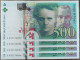 Suite De 4 Billets 500 Francs PIERRE Et MARIE CURIE 1995 - Numéros Consécutifs N032156093 à 096 - 500 F 1994-2000 ''Pierre En Marie Curie''