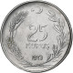 Turquie, 25 Kurus, 1973, Acier Inoxydable, SUP, KM:892.3 - Turquie