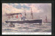 Künstler-AK Willy Stoewer: S. S. George Washington An Der Küste Von New York  - Passagiersschepen