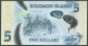 Solomon Islands - 5 Dollars - 2019 ( 2022 ) - Pick: New - Serie A/5 - Polymer - Solomon Islands