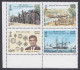 Inde India 1997 MNH Se-tenant, Indepex, Jal Cooper, River Mail, Ship, Seamail, Post Office Building Postal Service Block - Unused Stamps