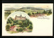 Lithographie Eurasburg /Bayern, Gasthof Mit Schloss Eurasburg, Panorama  - Other & Unclassified