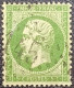 FRANCE Y&T N°20 Napoléon 5c Vert. Oblitéré Losange GC. N°2145A Lyon (Les Terreaux) - 1862 Napoléon III