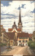 12358956 Beromuenster Markt Kirche Brunnen Aquarell Beromuenster - Andere & Zonder Classificatie